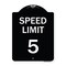 Signmission Speed Regulation Speed Limit 5 Mph Heavy-Gauge Aluminum Architectural Sign, 24" x 18", BW-1824-22876 A-DES-BW-1824-22876 - alternate 1
